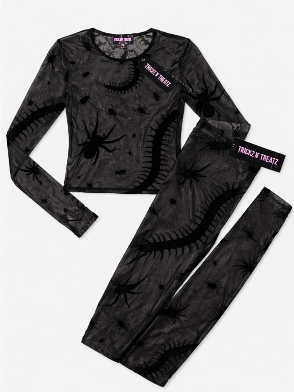 Goth Punk Dolls Kill Spider Mesh Velvet Trickz N Treatz Set 🕷️ - Picture 2 of 5